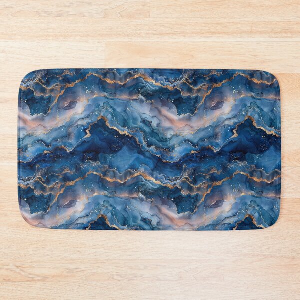 Item preview, Elegant Navy Blue and Gold Fluid Marble Pattern designed and sold by NTGUILTY.