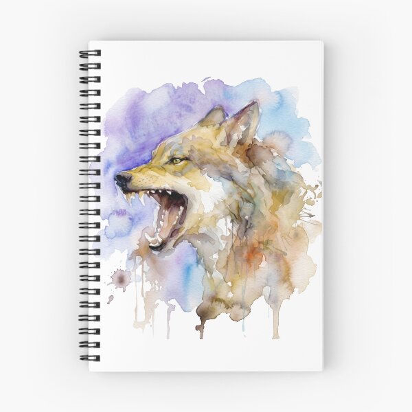 Item preview, Snarling Angry Wolf Watercolor Wildlife Art designed and sold by caracatita75.