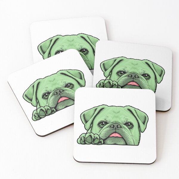 Item preview, Little Foo the Pug Sticker in Green Pug designed and sold by Little Foo the Pug.