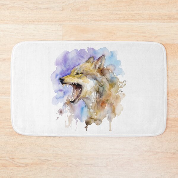 Item preview, Snarling Angry Wolf Watercolor Wildlife Art designed and sold by caracatita75.