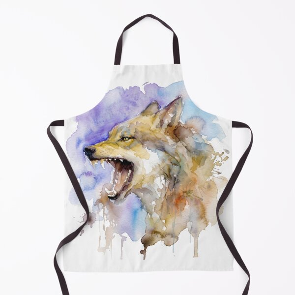 Item preview, Snarling Angry Wolf Watercolor Wildlife Art designed and sold by caracatita75.