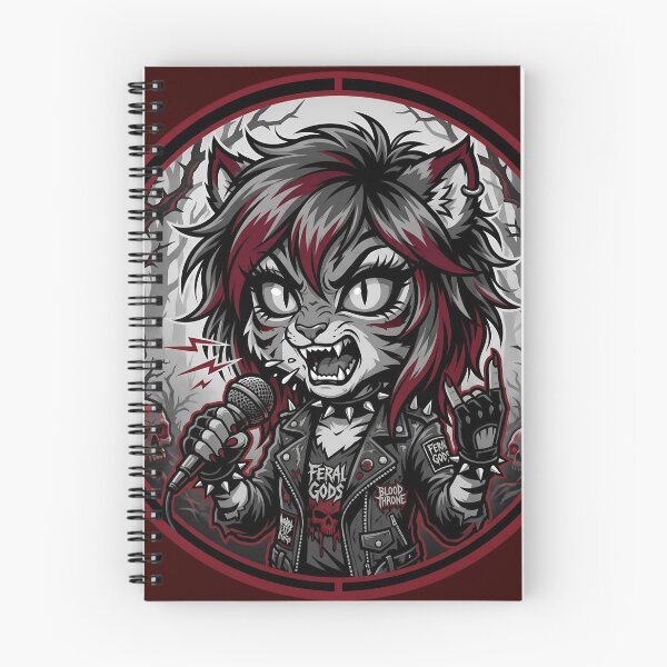 Item preview, Death Metal Tigress Vocalist - Deep Red Stencil Chibi designed and sold by CaliLuminos.