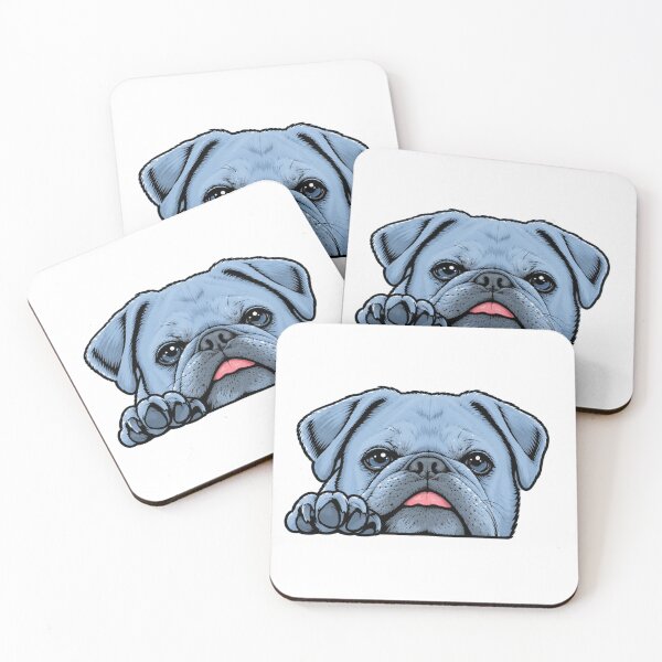 Item preview, Little Foo the Pug Sticker in blue designed and sold by Little Foo the Pug.