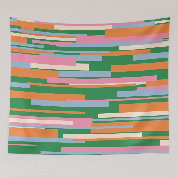 Item preview, Colorful Mid Century Modern Abstract Geometric Wright Pattern Green Orange Pink Powder Blue designed and sold by kierkegaard.