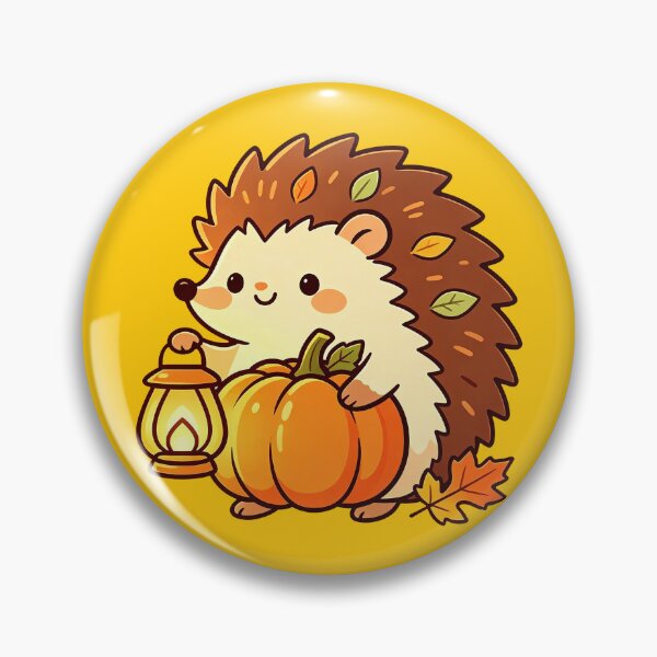 Artikelvorschau, Niedliche Igel-Kürbislaterne, Kawaii, Halloween, Herbst entworfen und verkauft von urmoments.
