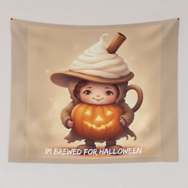 Item preview, Brewed for Halloween Cute Pumpkin Coffe Mug Art designed and sold by soin10s-designs.
