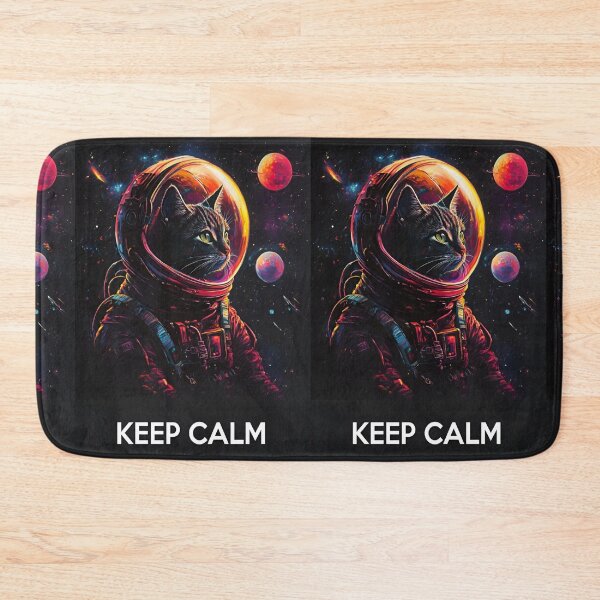 Item preview, Adorable Astronaut Cat 'Keep Calm' Minimalist Funny Kitty In Space Digital Illustration designed and sold by Matt_Smith.