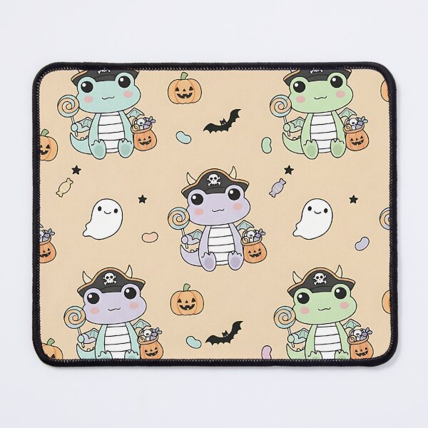 Item preview, Cute Halloween Dragon Pirate Pattern with Pumpkins Ghosts and Candy designed and sold by ArtDesignTp.