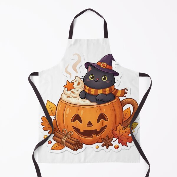 Item preview, Cute Pumpkin Spice Black Cat Fall Autumn Halloween Sticker designed and sold by RetroVibe Supply.