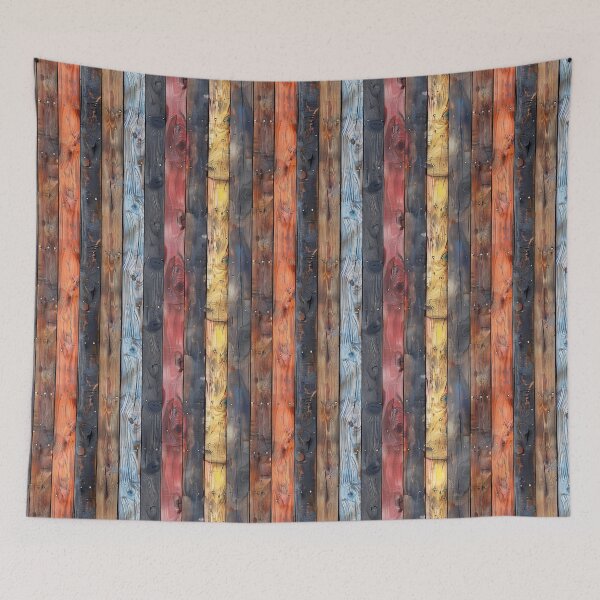 Item preview, Colorful Painted Weathered Wood Planks Pattern designed and sold by NTGUILTY.