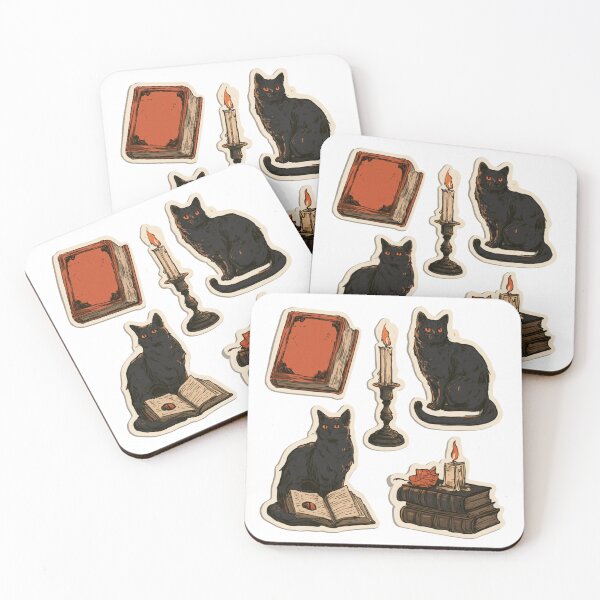 Item preview, Vintage Black Cat Books Candle Dark Academia Aesthetic designed and sold by NicolasGlowArt.