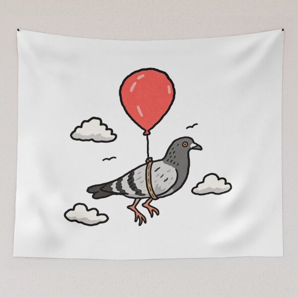 Item preview, Pigeon Flying Away With Balloon designed and sold by MonkiFlipp.