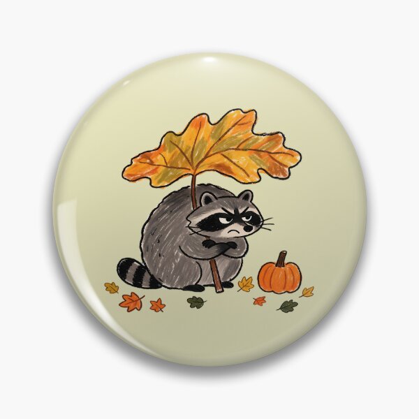 Item preview, Funny Annoyed Raccoon with Giant Fall Leaf Umbrella Tee, Sarcastic Autumn Pumpkin Season designed and sold by andromeda-redd.