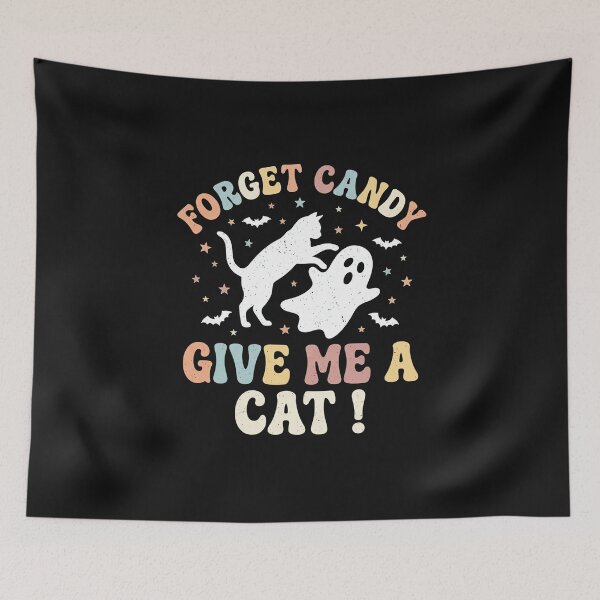 Item preview, Retro 70s Forget Candy Give Me A Cat Groovy Ghost designed and sold by MizoX7.