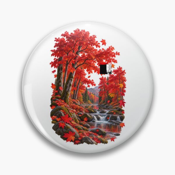 Item preview, Red Maple Forest Autumn Landscape Fall Foliage designed and sold by RockitBaby.