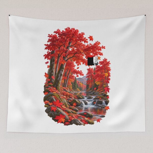 Item preview, Red Maple Forest Autumn Landscape Fall Foliage designed and sold by RockitBaby.
