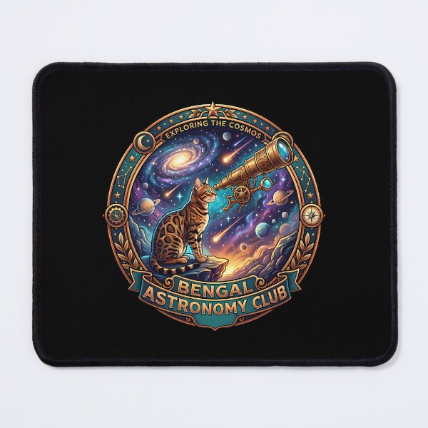Item preview, Bengal Astronomy Club Cosmic Galaxy Telescope Cat designed and sold by ItsartDesign1.