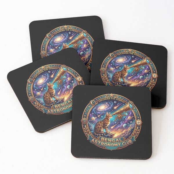Item preview, Bengal Astronomy Club Cosmic Galaxy Telescope Cat designed and sold by ItsartDesign1.