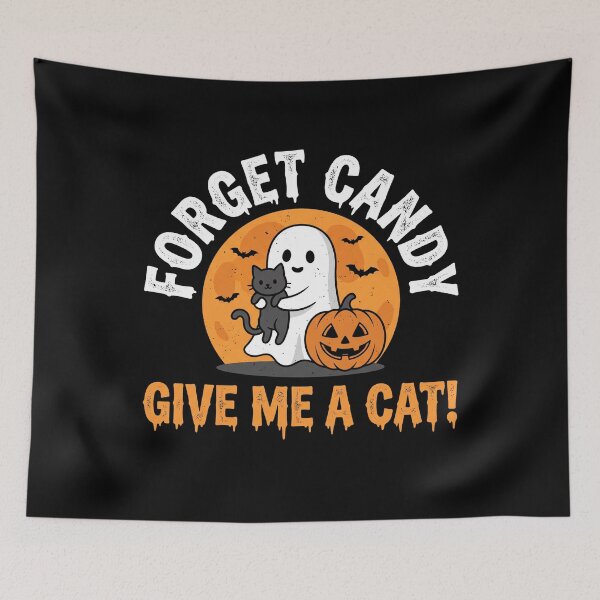 Item preview, Forget Candy Give Me A Cat Full Moon Spooky Ghost designed and sold by MizoX7.