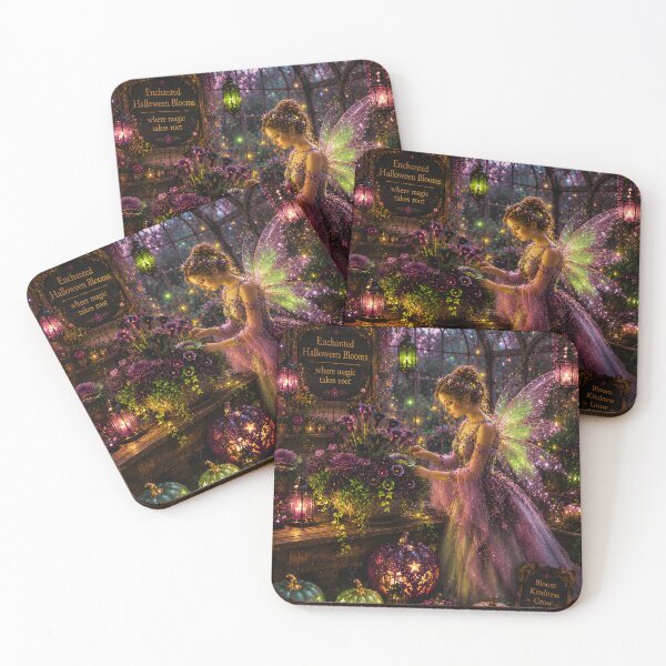 Item preview, Enchanted Halloween Blooms — Magical Greenhouse Fairy Garden- new upscaled edition designed and sold by Novel Works Studio.
