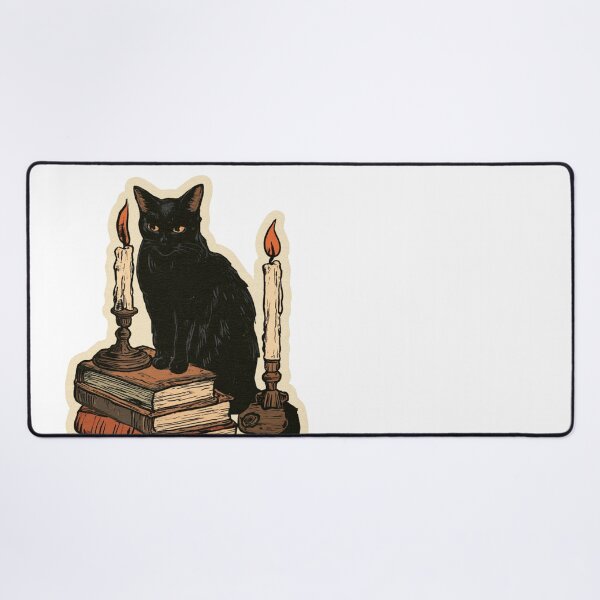 Item preview, Vintage Black Cat Books Candles Witchy Aesthetic designed and sold by NicolasGlowArt.