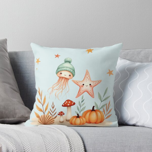 Item preview, Jellyfish in Winter Hat & Starfish with Autumn Pumpkins designed and sold by DariaCraft.