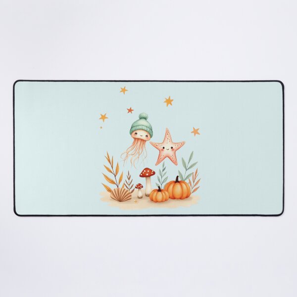 Item preview, Jellyfish in Winter Hat & Starfish with Autumn Pumpkins designed and sold by DariaCraft.
