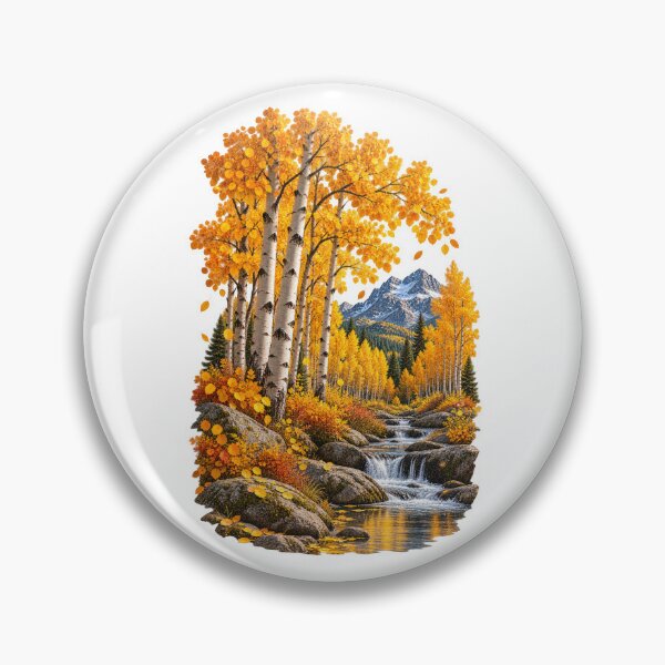 Item preview, Golden Aspen Grove Autumn Forest Mountain Landscape designed and sold by RockitBaby.