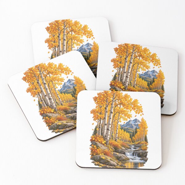 Item preview, Golden Aspen Grove Autumn Forest Mountain Landscape designed and sold by RockitBaby.