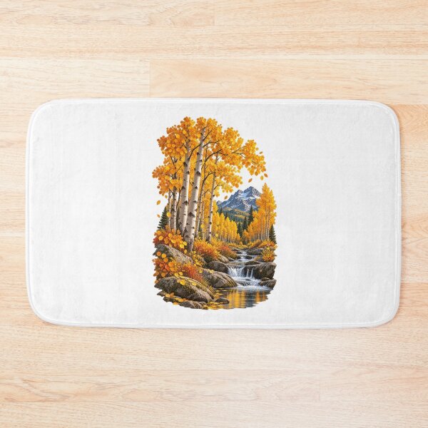 Item preview, Golden Aspen Grove Autumn Forest Mountain Landscape designed and sold by RockitBaby.