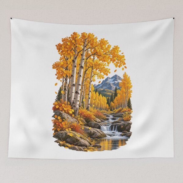 Item preview, Golden Aspen Grove Autumn Forest Mountain Landscape designed and sold by RockitBaby.