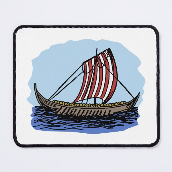Item preview, Viking longship, Nordic ship, red striped sail, sea navigation, ancient history designed and sold by CLC54.