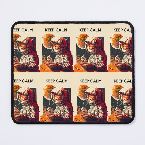 Item preview, Adorable Astronaut Cat 'Keep Calm' Minimalist Funny Kitty In Space Digital Illustration designed and sold by Matt_Smith.