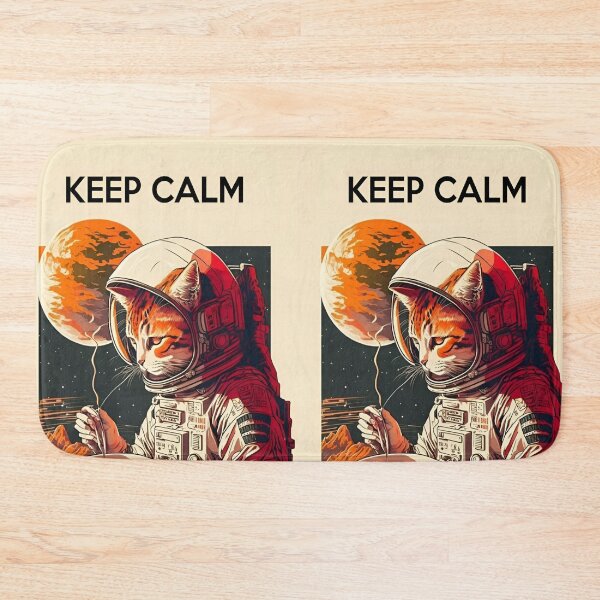 Item preview, Adorable Astronaut Cat 'Keep Calm' Minimalist Funny Kitty In Space Digital Illustration designed and sold by Matt_Smith.