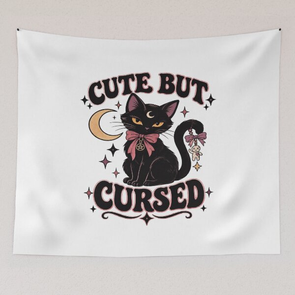 Item preview, Cute Black Cat Cursed designed and sold by kynira.
