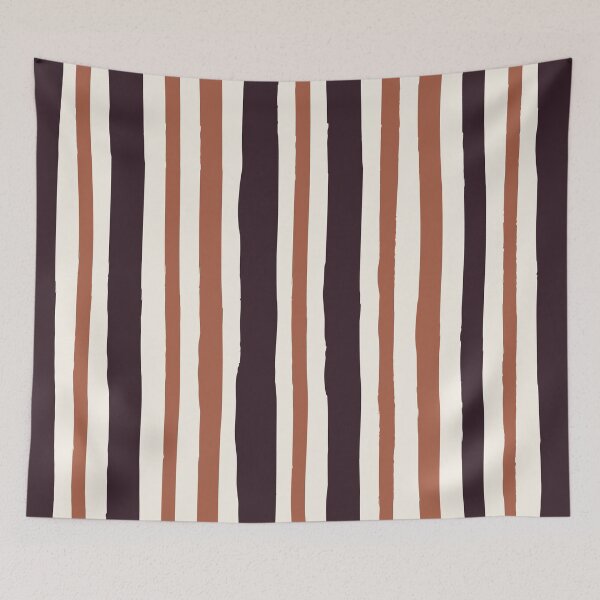 Item preview, Minimal Geometric Rectangles Lines 14 | Dark Plum Terracotta Cream Hand Drawn Stripes designed and sold by MarleneCanto.