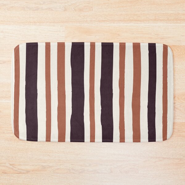 Item preview, Minimal Geometric Rectangles Lines 14 | Dark Plum Terracotta Cream Hand Drawn Stripes designed and sold by MarleneCanto.