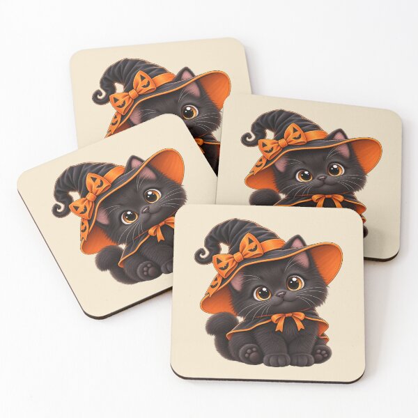 Item preview, Cute Black Kitten Witch – Adorable Halloween Cat designed and sold by HO•Designs.