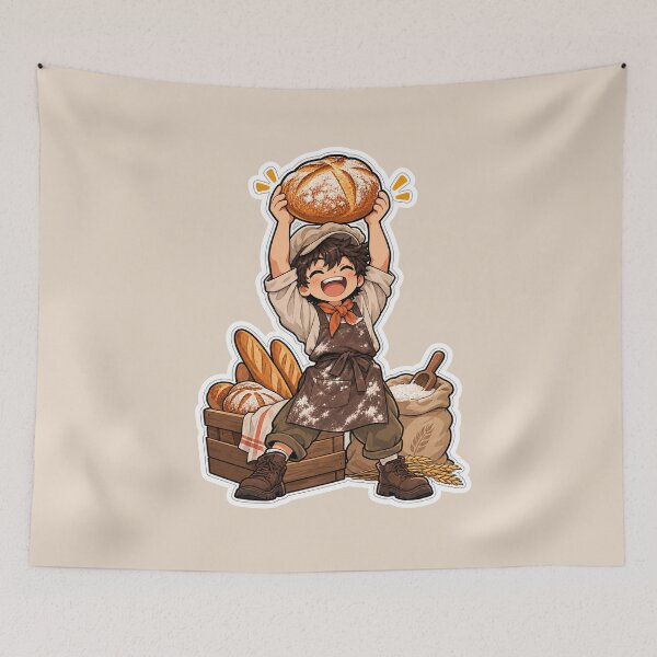 Item preview, Proud Home Baker Holding Sourdough Loaf designed and sold by NovaToons.