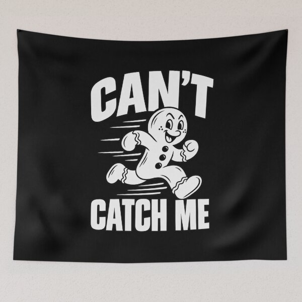 Item preview, Can't Catch Me Funny Gingerbread Man Christmas Running T-Shirt – Funny Gingerbread Gift, Christmas Running Graphic Tee designed and sold by Trendably.