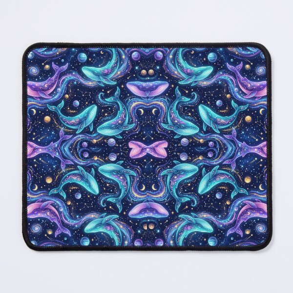 Item preview, Cosmic Whale Shark Goodnight Little Watercolor cute purple Whale Ocean Seamless Pattern designed and sold by ArtDesignTp.