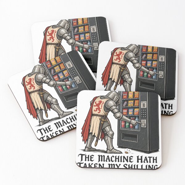 Item preview, The Machine Hath Taken My Shilling – Funny Medieval Knight Humor designed and sold by tzmoore16.