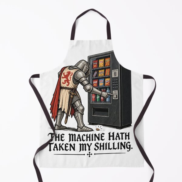 Item preview, The Machine Hath Taken My Shilling – Funny Medieval Knight Humor designed and sold by tzmoore16.