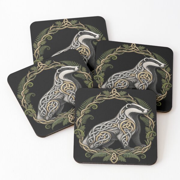 Item preview, Celtic badger with intertwined ferns designed and sold by lAnJefurtifeu.