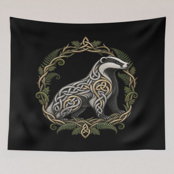 Item preview, Celtic badger with intertwined ferns designed and sold by lAnJefurtifeu.