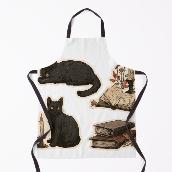 Item preview, Dark Academia Black Cat Books Autumn Aesthetic designed and sold by NicolasGlowArt.