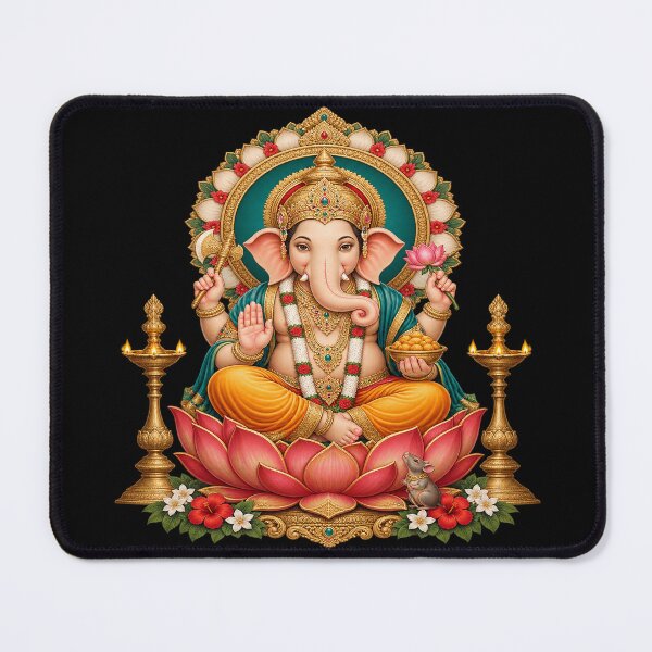 Item preview, Ganesha on lotus, temple art designed and sold by lAnJefurtifeu.