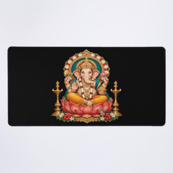 Item preview, Ganesha on lotus, temple art designed and sold by lAnJefurtifeu.