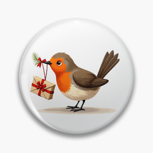 Item preview, Whimsical Christmas Post Office – Christmas Robin with Holiday Parcel designed and sold by ArtemisEutopia.