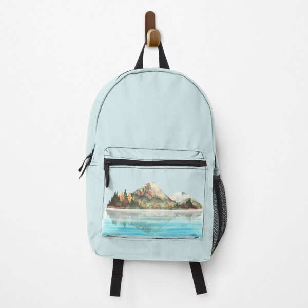 Item preview, Autumn landscape. Watercolor mountain, fall forest reflected in water of lake designed and sold by BartolArt.